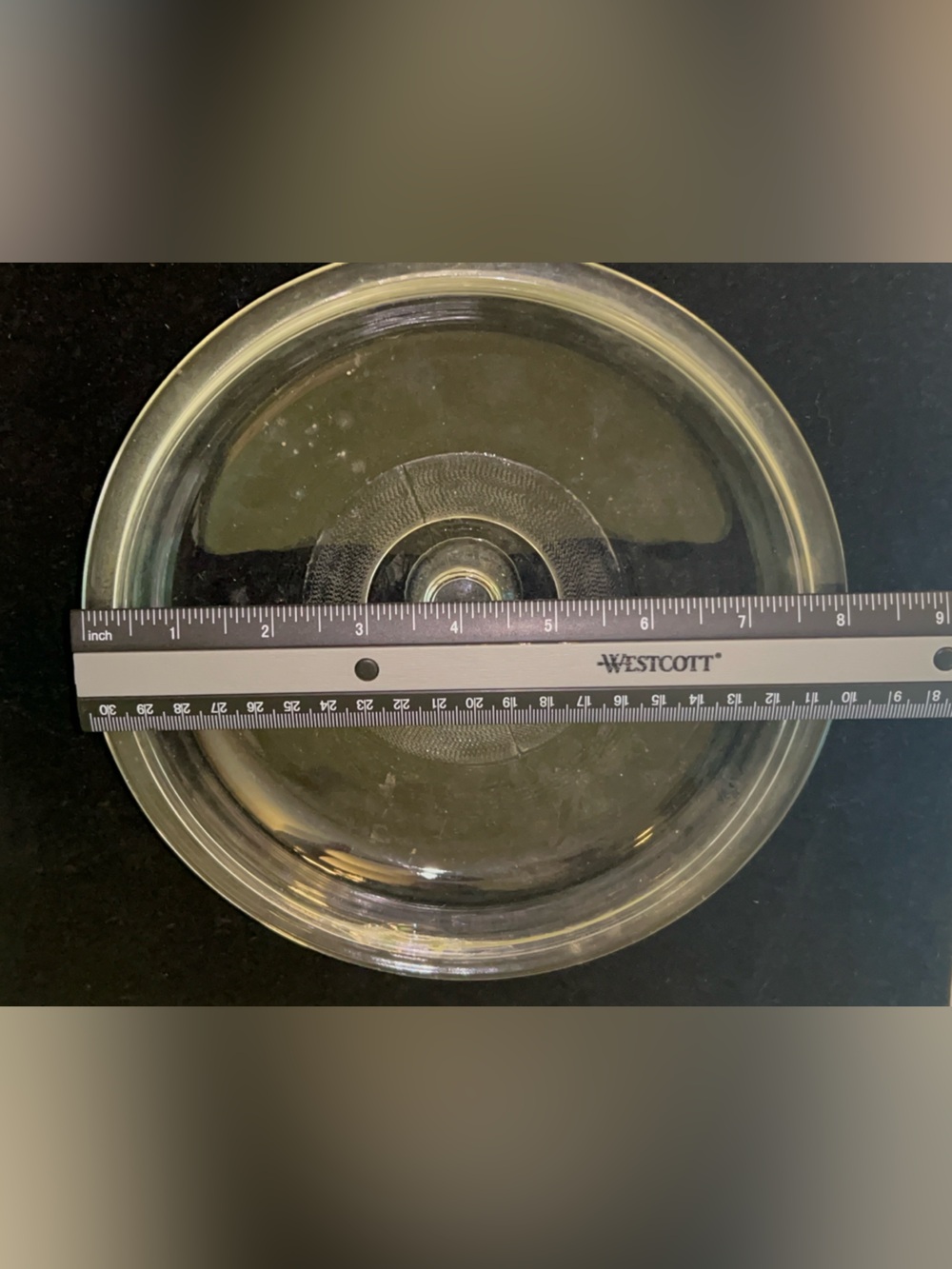 Vintage Glass Lid with Knob Top 8 inch diameter - Picture 6 of 7